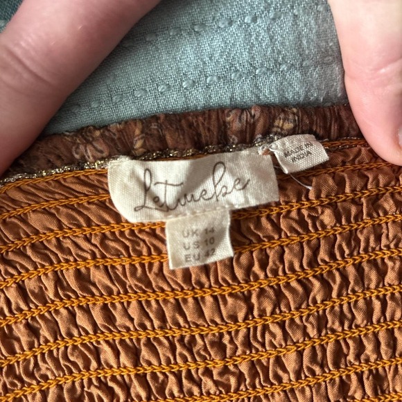 Anthropologie brown and gold puffy - Picture 2 of 2